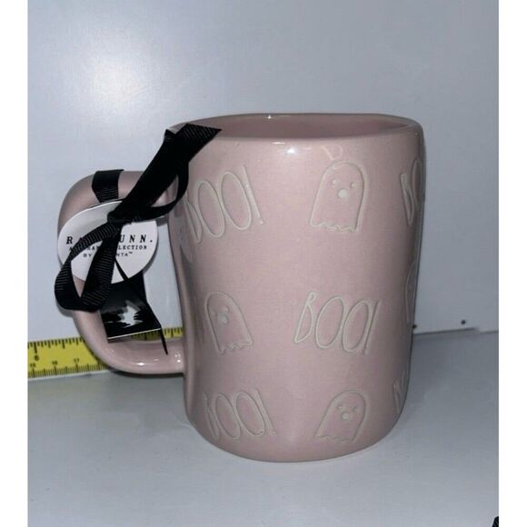 NWT-Rae Dunn Halloween Large 20oz Coffee Mug-Pink Ghosts & “BOO” - Picture 6 of 6